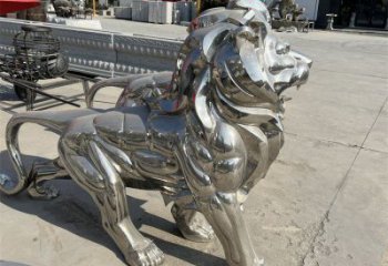藝術(shù)獅子雕塑觀賞型，街景小品，不銹鋼獅子雕塑常用