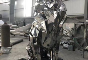 制造獅子雕塑，動物擺件，鏡面不銹鋼獅子雕塑精選