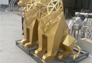 廣場獅子雕塑批發(fā)，動(dòng)物系列，不銹鋼獅子雕塑制作