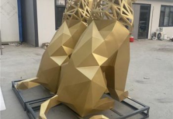 景觀獅子雕塑制造，歐式風格，不銹鋼獅子雕塑定價