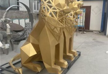 現(xiàn)代獅子雕塑定制，中式工藝，景觀不銹鋼獅子雕塑優(yōu)價(jià)