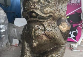 透雕獅子雕塑精品，鏤空編織工藝，不銹鋼獅子雕塑供求