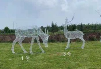 景觀鏤空梅花鹿雕塑承接，城市裝飾，大型燈光梅花鹿雕塑公司