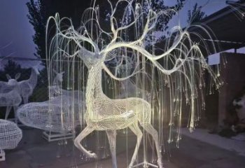 景觀梅花鹿雕塑工程，公園雕塑，燈光梅花鹿雕塑供求
