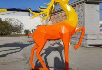 景觀小鹿雕塑承接，景區(qū)案例，公園烤漆小鹿雕塑定制