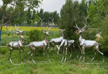 制造小鹿雕塑定價(jià)，地標(biāo)擺件，鏡面小鹿雕塑精選
