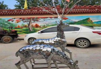 小鹿雕塑擺件制造，酒店擺件，景觀鏤空小鹿雕塑選定