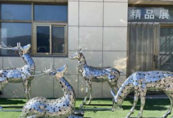 小鹿雕塑供需，標(biāo)識(shí)雕塑，景觀鏤空小鹿雕塑制造商