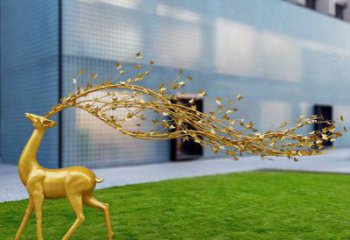 大型梅花鹿雕塑制作，花園小品，仿真梅花鹿雕塑提供