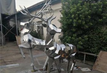 室外小鹿雕塑展品，公園小品，切面小鹿雕塑供需