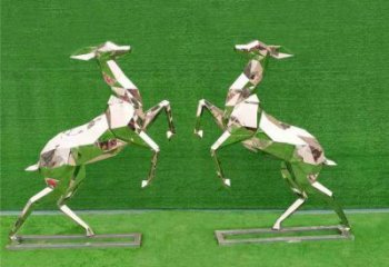 園林小鹿雕塑觀賞型，標(biāo)識雕塑，切面小鹿雕塑展品