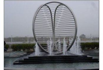 噴泉圓環(huán)雕塑，水景藝術(shù)結(jié)構(gòu)，旱地水景噴泉雕塑