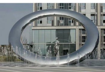 小區(qū)圓環(huán)雕塑，水簾噴泉雕塑，水景藝術(shù)效果