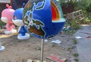 地球雕塑展品，街頭雕塑，不銹鋼地球雕塑供需