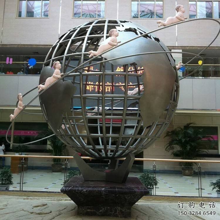 地球儀雕塑精品，景觀概念，現(xiàn)代地球儀人物雕塑通用
