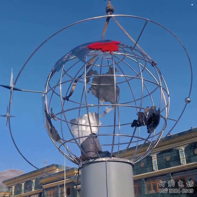 地球儀雕塑通用，街道標識，鋼鑄鏡面地球儀雕塑承接