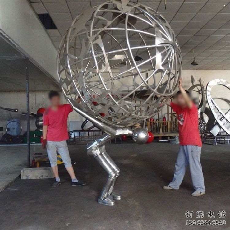 地球儀雕塑精選，街頭藝術(shù)，公園手托地球儀雕塑承接