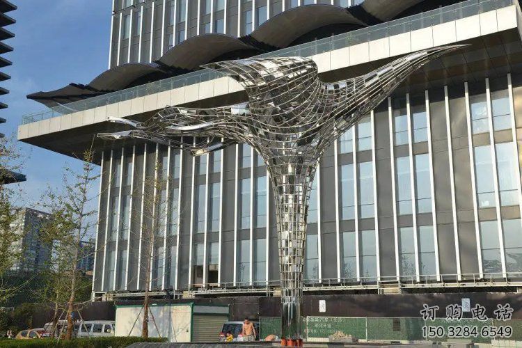 鳳凰建筑雕塑承接，廣場雕塑，抽象鳳凰雕塑定制廠家