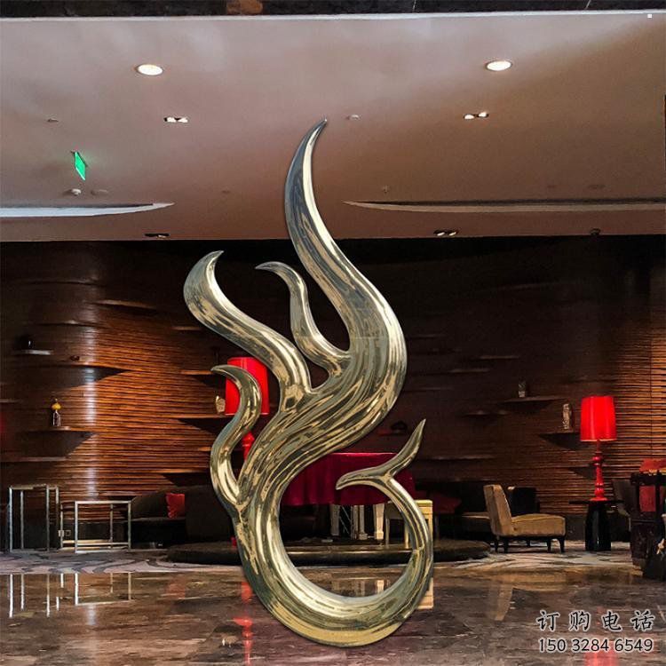 鳳凰雕塑觀賞型，標(biāo)識雕塑，電鍍不銹鋼鳳凰雕塑廠家