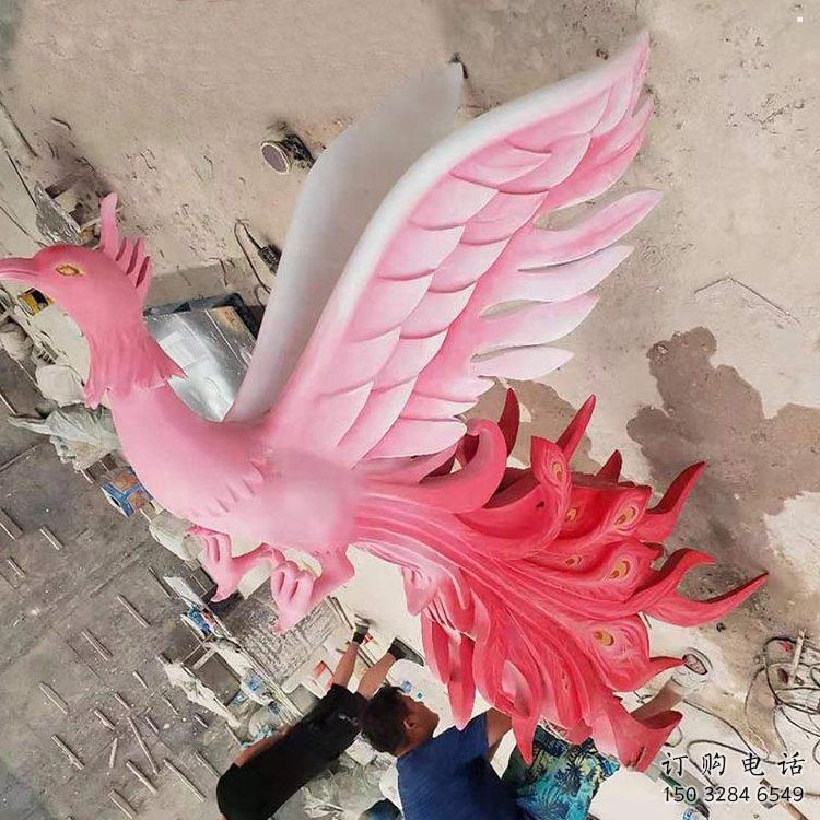 雕塑鳳凰景觀廠家，美陳雕塑，玻璃鋼鳳凰雕塑廠家
