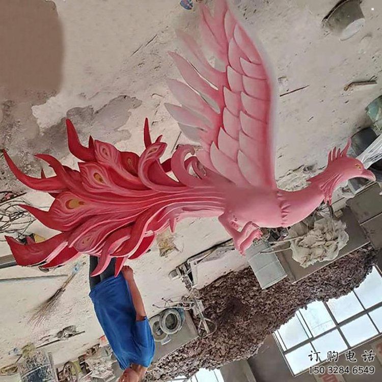 鳳凰雕塑廠家，廣場系列，玻璃鋼鳳凰雕塑供需