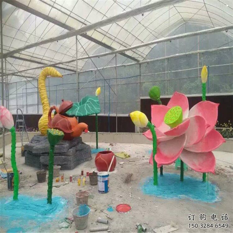 雕塑荷花景觀制造，街景小品，景觀仿真荷花雕塑優(yōu)價