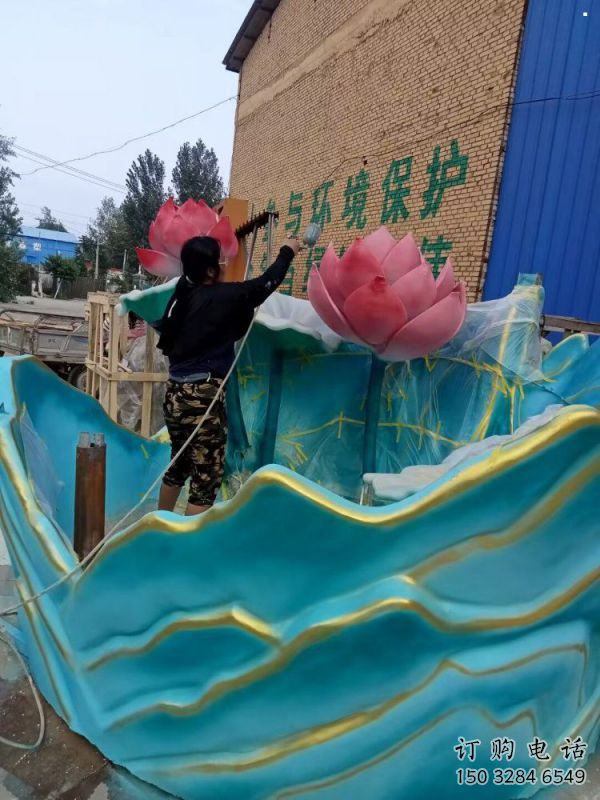 景觀荷花雕塑制造，歐式風(fēng)格，仿真荷花雕塑廠家定價(jià)