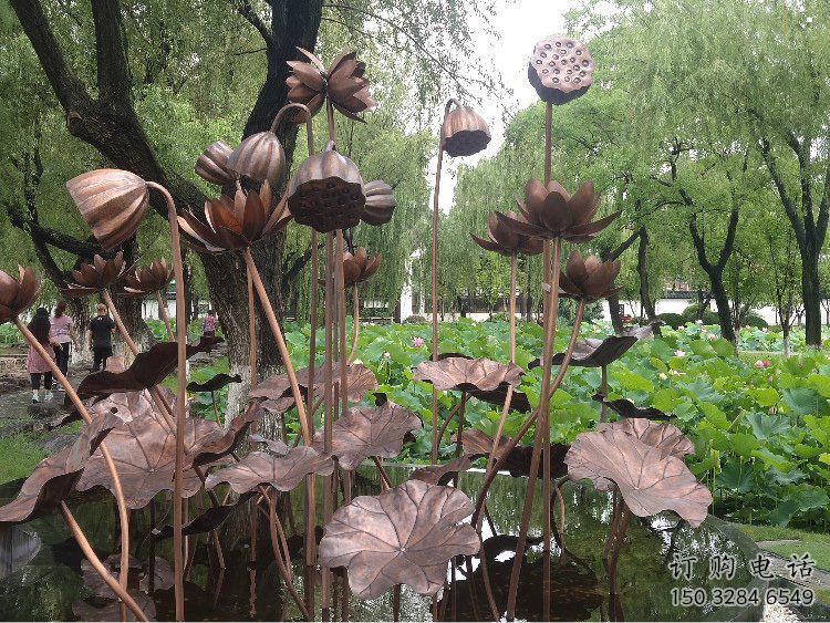 銅荷花雕塑通用，街道標(biāo)識，銅荷花雕塑廠家承接