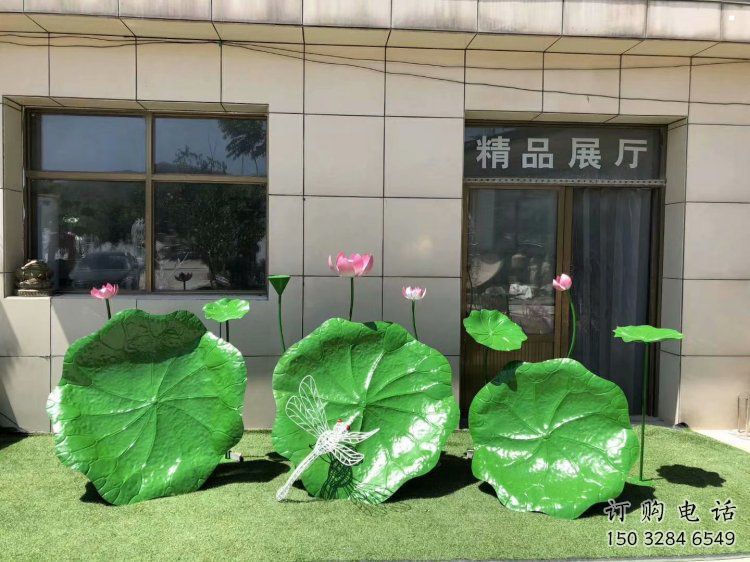 荷葉雕塑通用，陸地?cái)[件，各類(lèi)仿真荷葉雕塑點(diǎn)擊