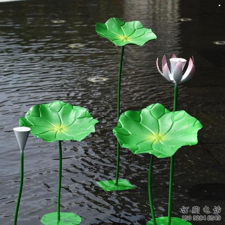 荷葉雕塑制造商，城區(qū)小品，仿真荷葉雕塑制作廠家