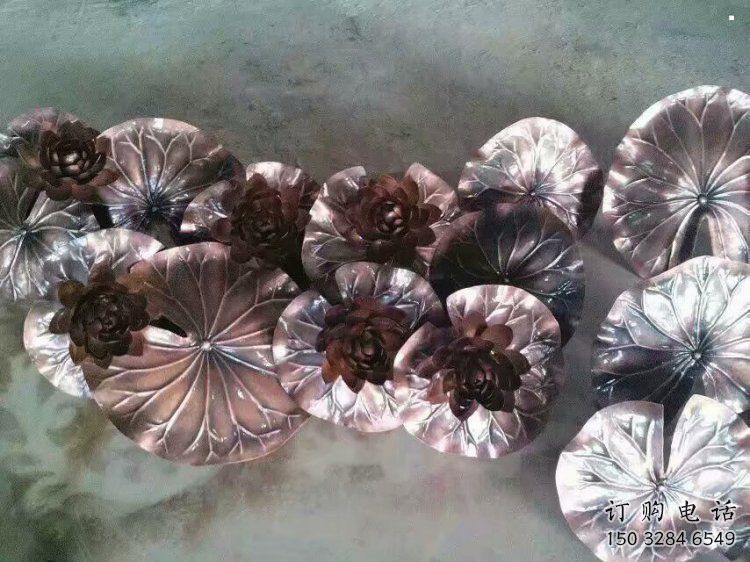 大型荷葉雕塑制作，花園小品，不銹鋼荷葉雕塑提供
