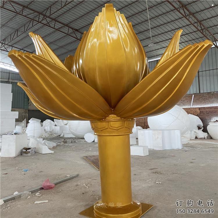 金蓮花雕塑精選，景觀概念，不銹鋼金蓮花雕塑制作廠家