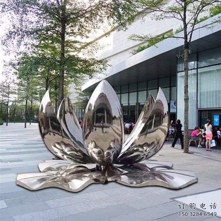 蓮花雕塑定做，標(biāo)識(shí)雕塑，鏡面蓮花雕塑選定