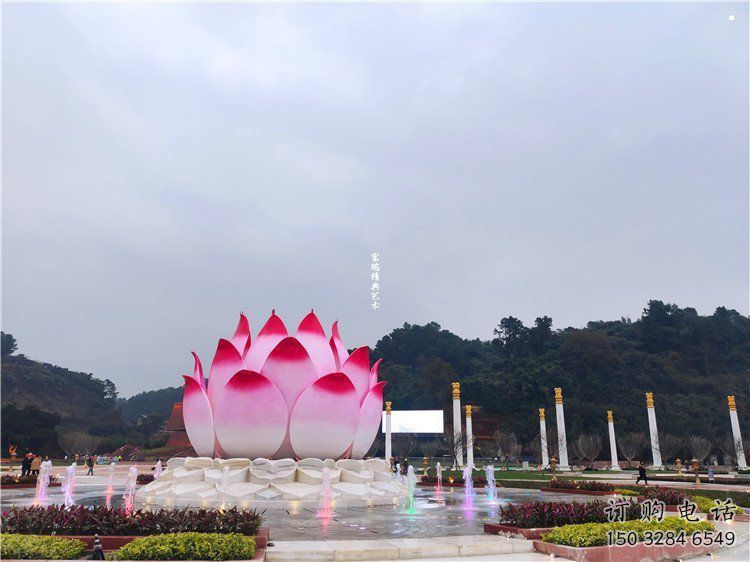 金屬蓮花雕塑制作廠家，鍛造工藝，水景蓮花噴泉雕塑選用