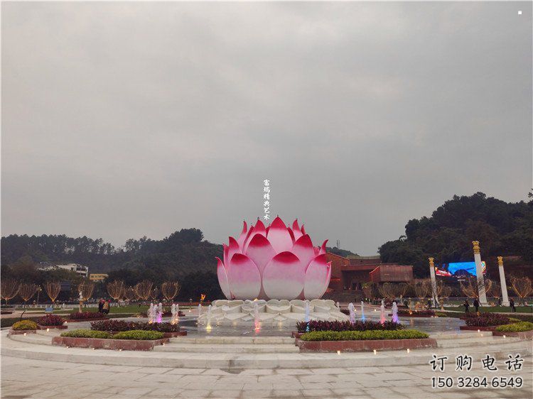 蓮花雕塑展品，花園小品，水景蓮花噴泉雕塑優(yōu)選
