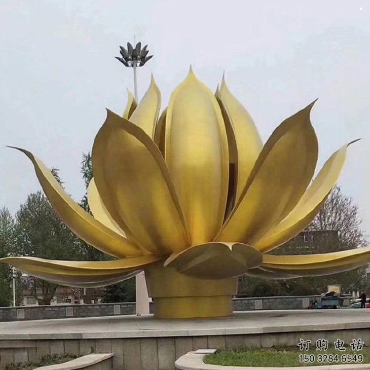 蓮花雕塑制作廠家，歐式風(fēng)格，地產(chǎn)銅蓮花雕塑優(yōu)選