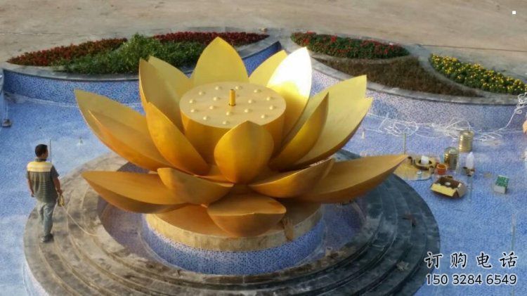 銅蓮花雕塑生產(chǎn)商，小區(qū)雕塑，銅蓮花雕塑制作廠家