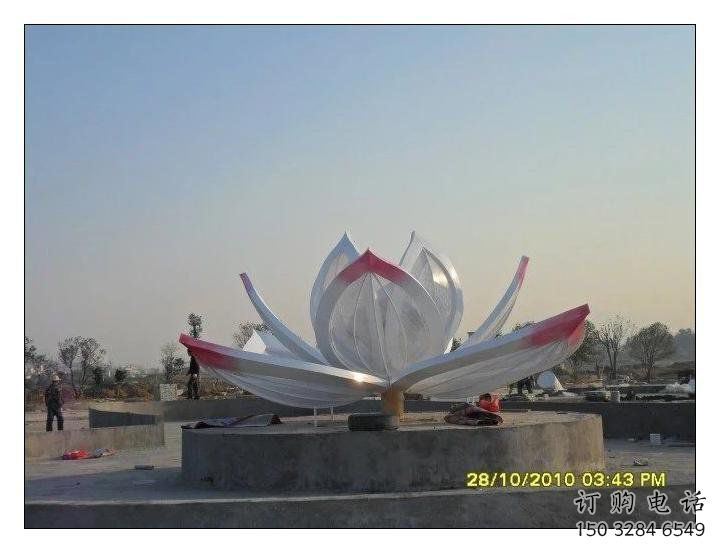 臥蓮雕塑訂做，彩鋼制作，不銹鋼臥蓮雕塑訂做廠家