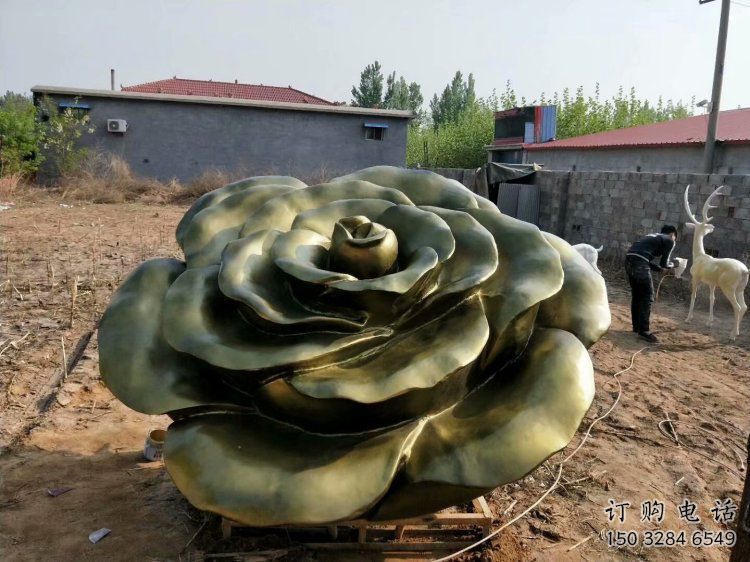 玫瑰花雕塑標(biāo)準(zhǔn)，中式工藝，玻璃鋼玫瑰花雕塑精選