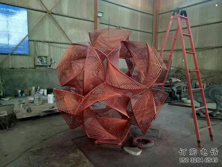 戶外花球擺放通用，陸地?cái)[件，不銹鋼花球雕塑制作廠家