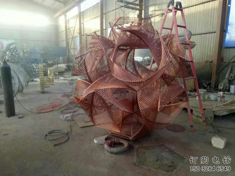 花球雕塑生產(chǎn)，景觀雕塑，不銹鋼花球雕塑定制