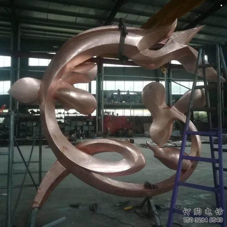 蘭花雕塑供應，花園小品，不銹鋼蘭花花朵雕塑展品