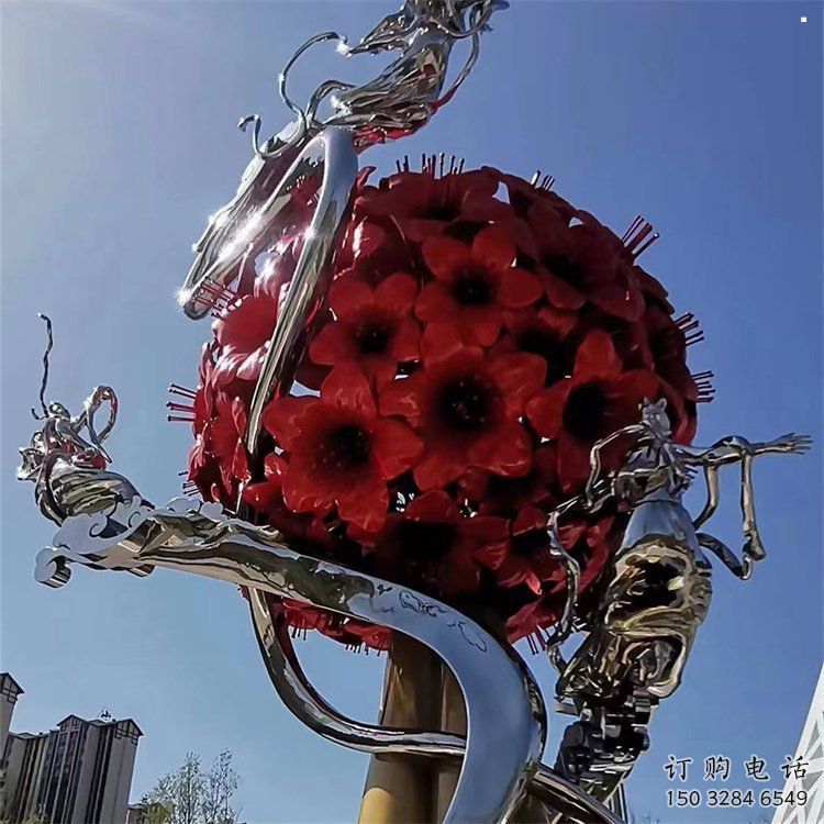 玫瑰花朵雕塑通用，美陳雕塑，景觀玫瑰花朵雕塑展品