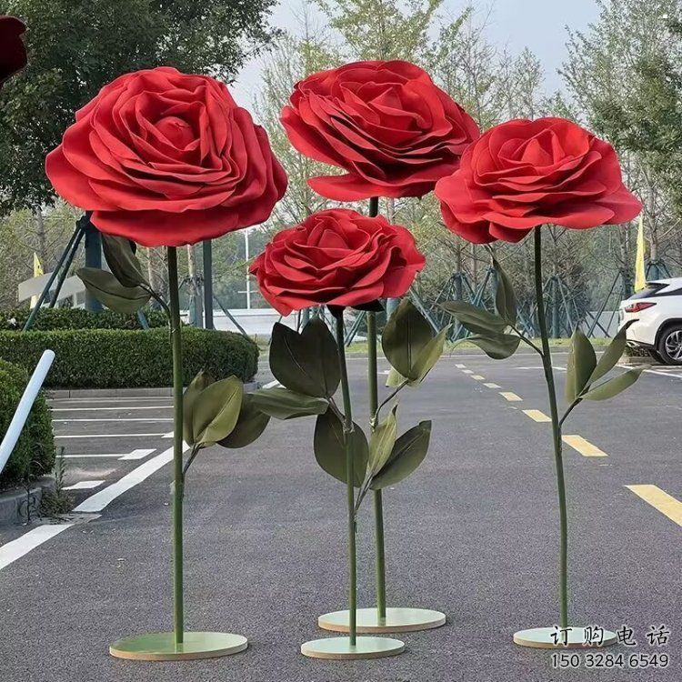 花朵月季雕塑供求，村標(biāo)概念，景觀月季花朵雕塑通用