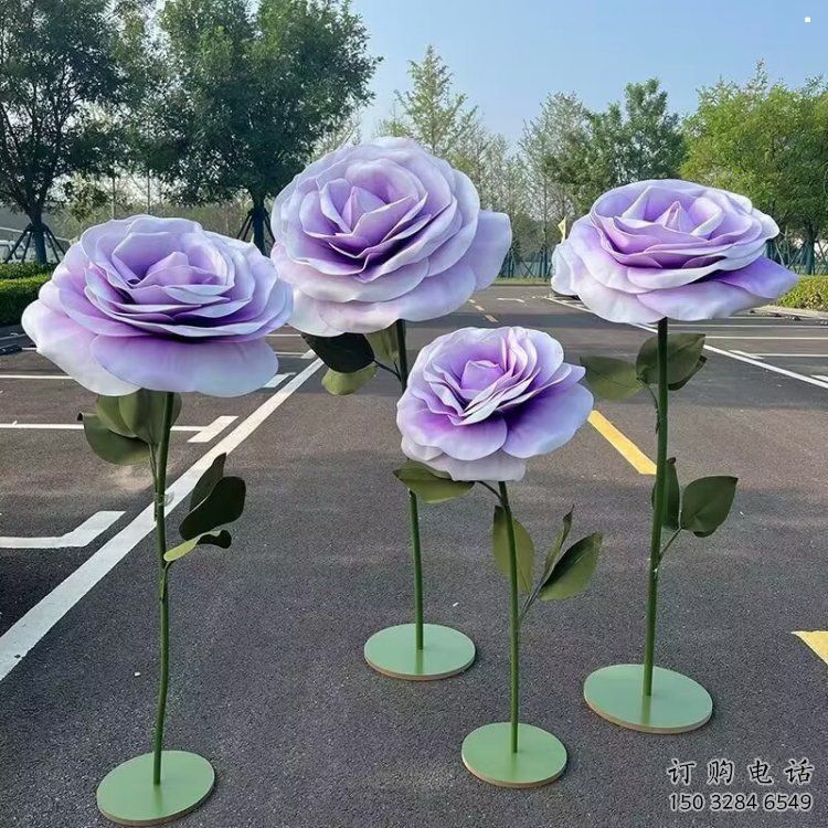 花朵月季雕塑定制廠家，街頭雕塑，月季花朵雕塑制作廠家