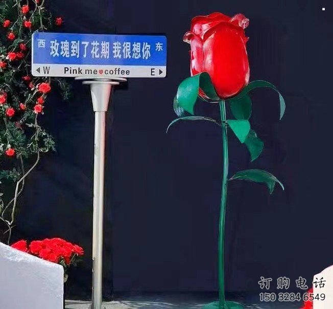 花朵月季雕塑精選，廣場系列，軟裝月季花朵雕塑廠家