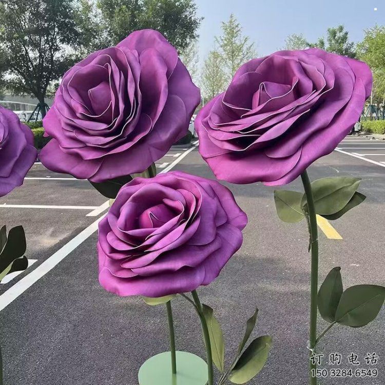 花朵月季雕塑造型點擊，中式工藝，月季花朵雕塑供給