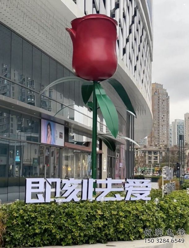 花朵月季雕塑制作常用，街道標識，月季花朵雕塑制造商