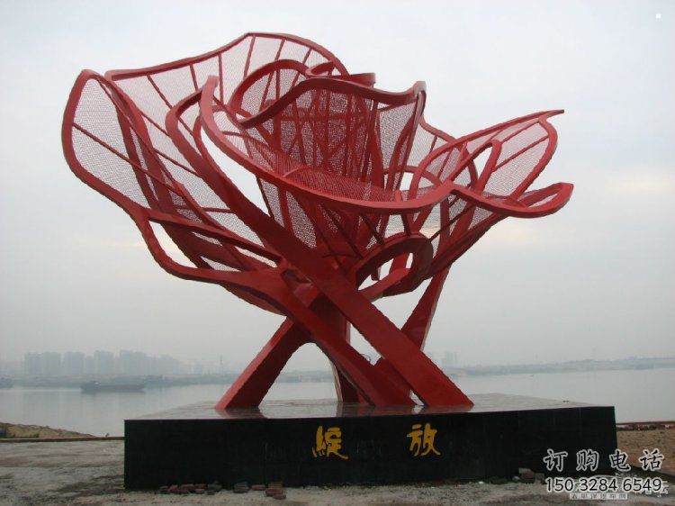 牡丹花雕塑工廠，多彩藝術，不銹鋼牡丹花雕塑供應