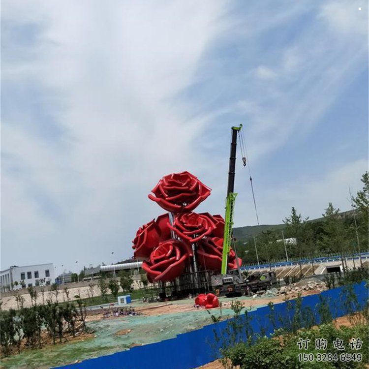 牡丹花雕塑制造，白鋼構件，牡丹花花朵雕塑廠家提供
